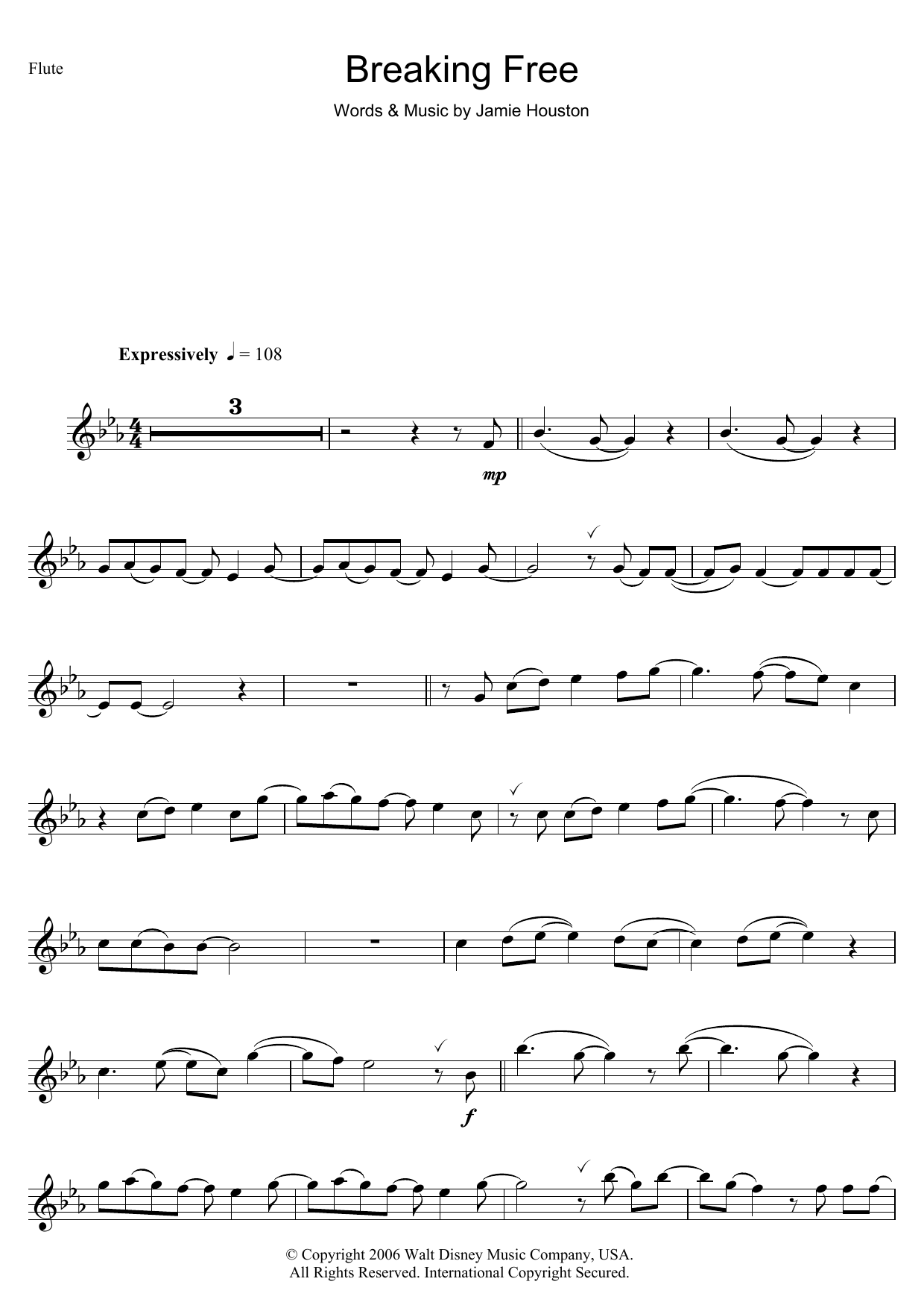 Download Vanessa Hudgens and Zac Efron Breaking Free (from High School Musical Sheet Music