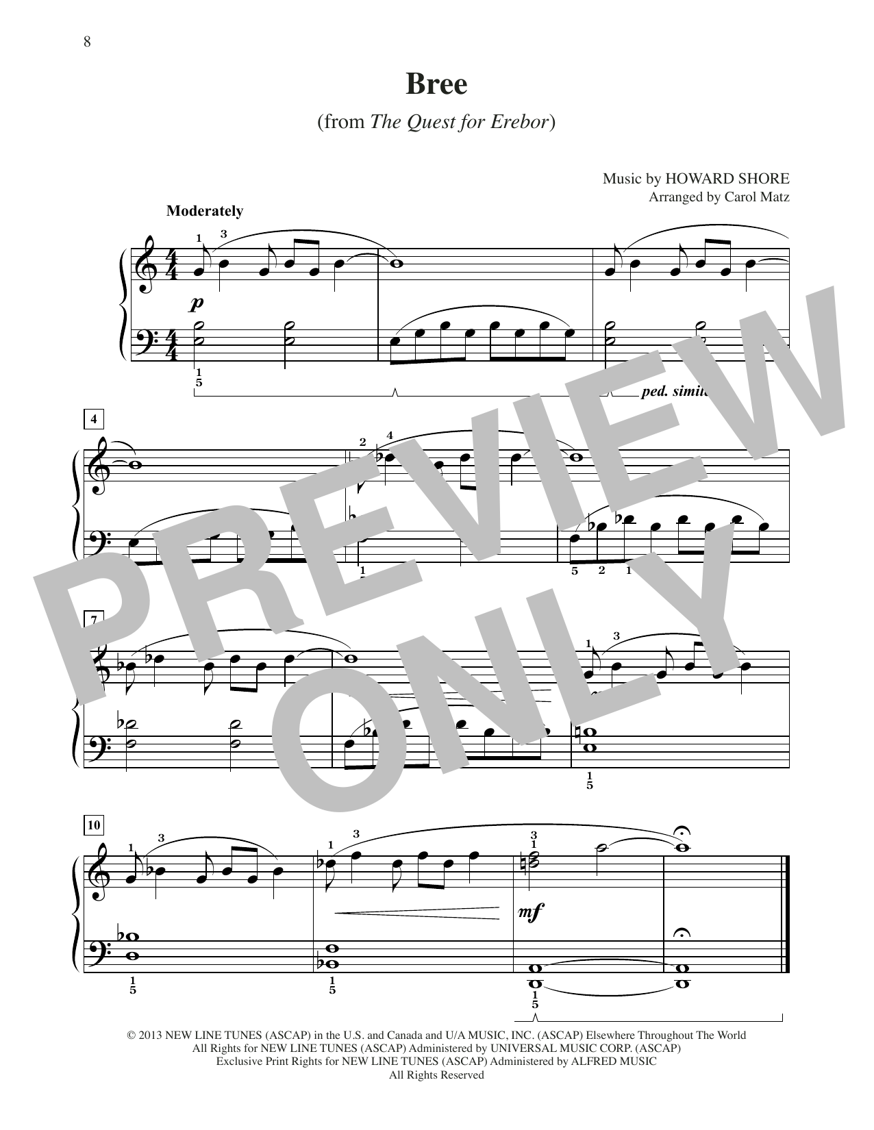 Download Howard Shore Bree (from The Hobbit: The Desolation o Sheet Music