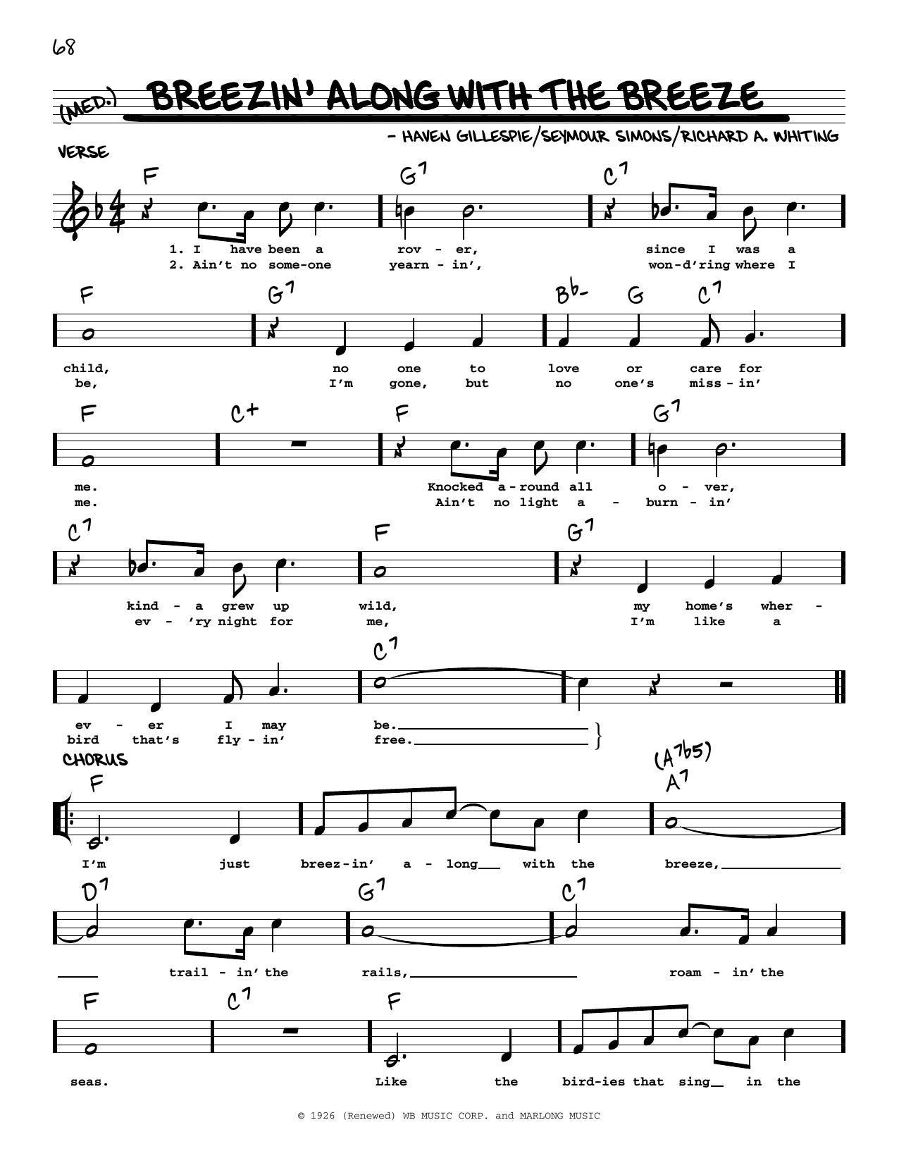 Download Haven Gillespie Breezin' Along With The Breeze (arr. Ro Sheet Music