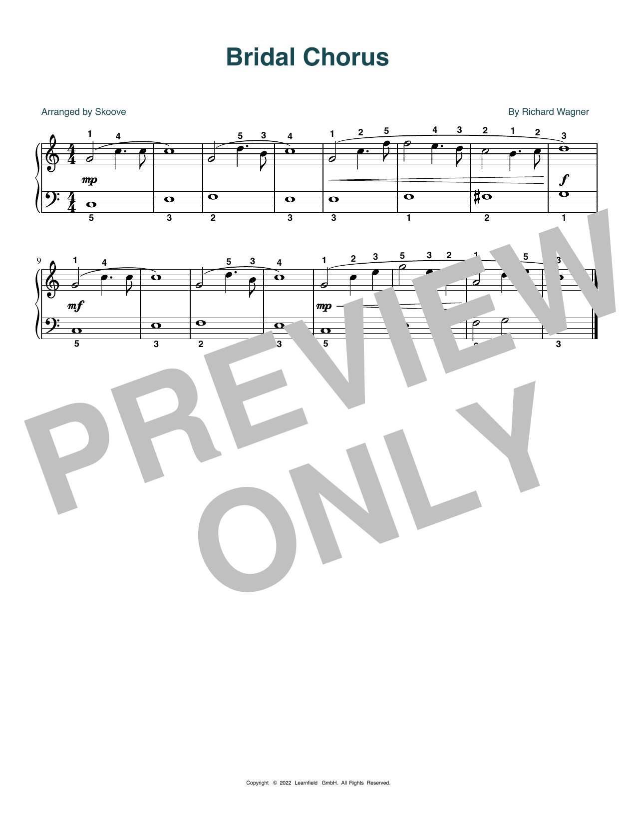 Download Richard Wagner Bridal Chorus (arr. Skoove) Sheet Music