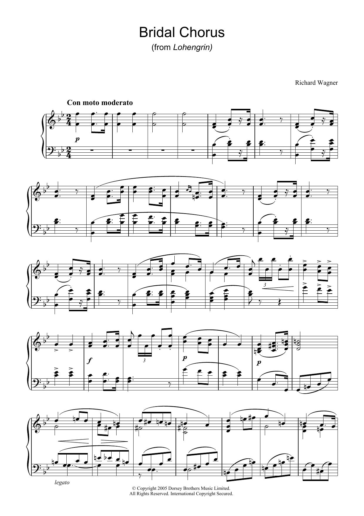 Download Richard Wagner Bridal Chorus (from Lohengrin) Sheet Music