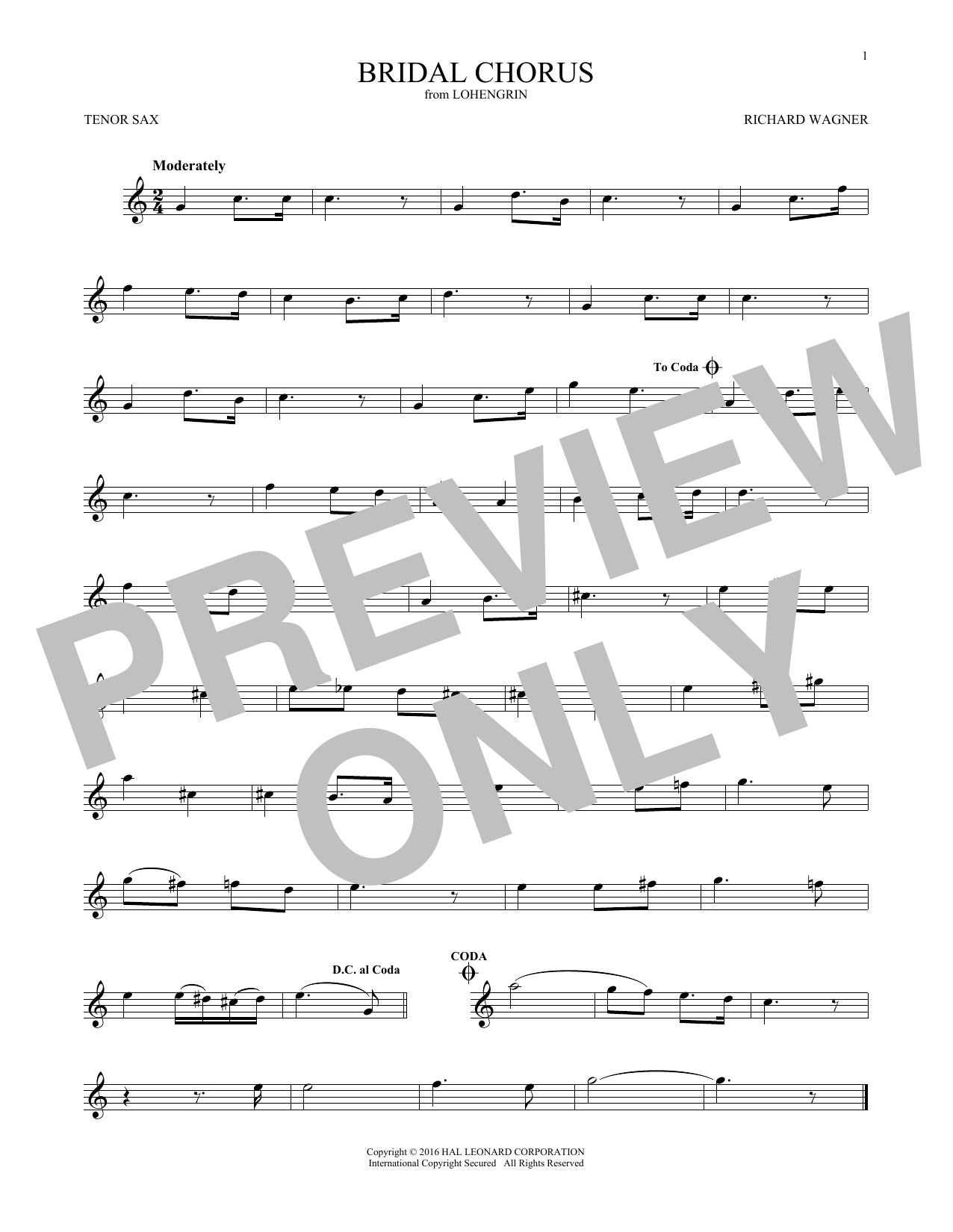 Download Richard Wagner Bridal Chorus Sheet Music