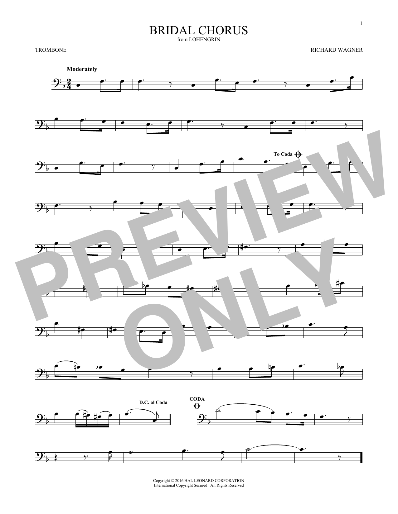 Download Richard Wagner Bridal Chorus Sheet Music