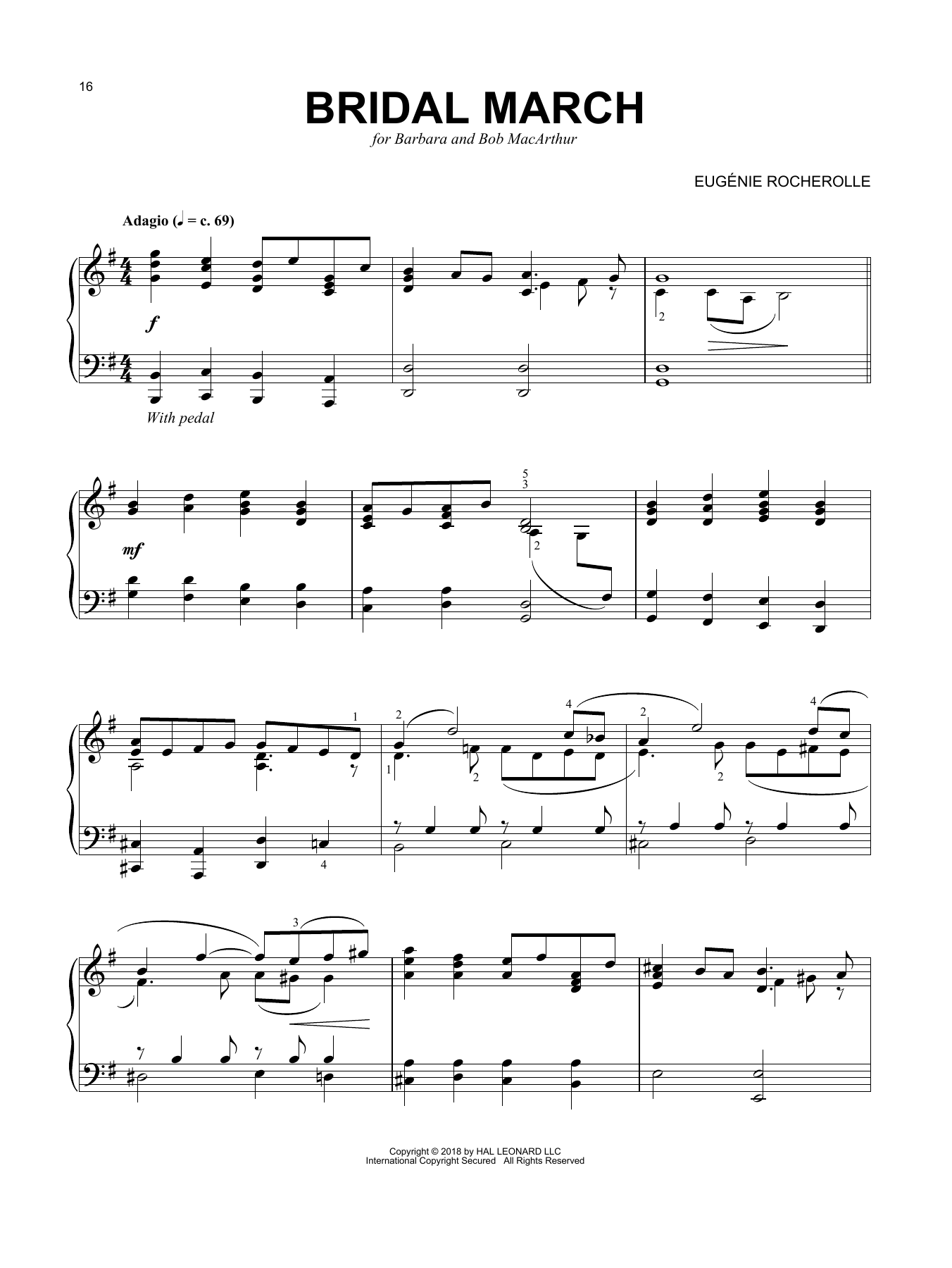 Download Eugenie Rocherolle Bridal March Sheet Music