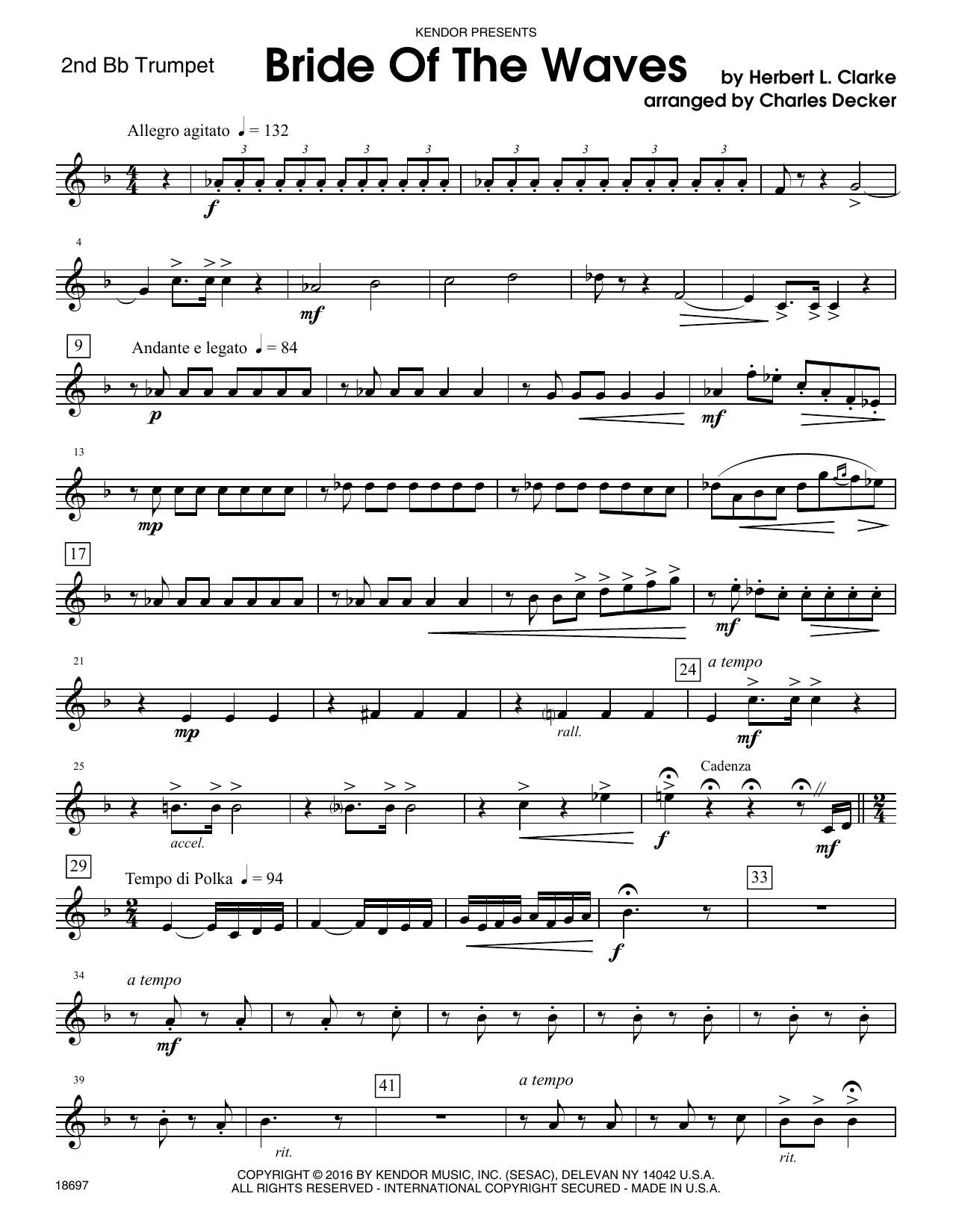 Download Decker Bride Of The Waves - 3rd Bb Trumpet Sheet Music