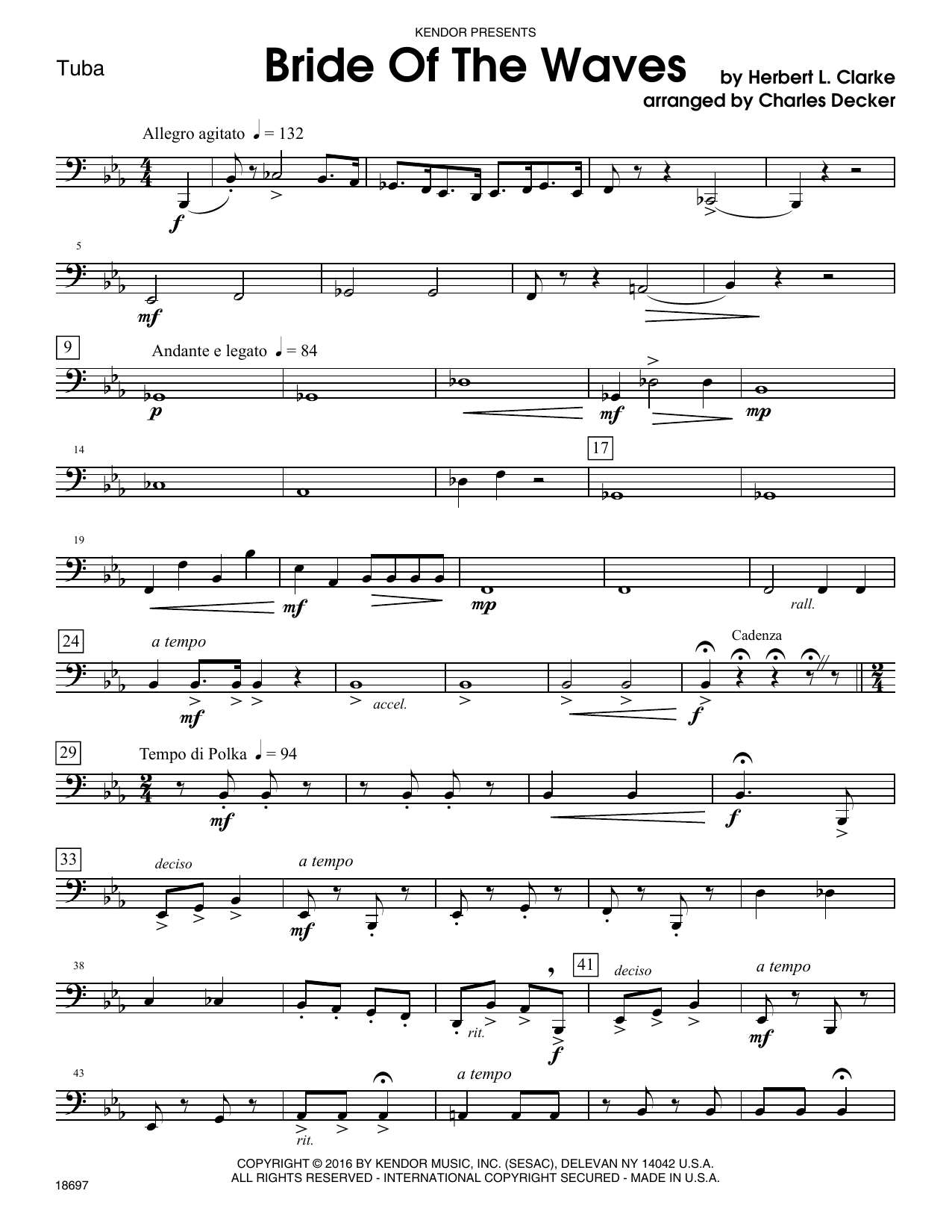 Download Decker Bride Of The Waves - Tuba Sheet Music