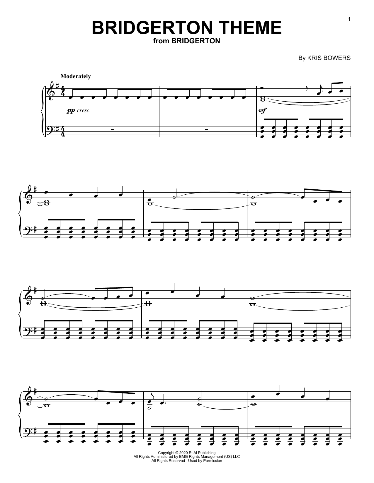 Download Kris Bowers Bridgerton Theme (from the Netflix seri Sheet Music