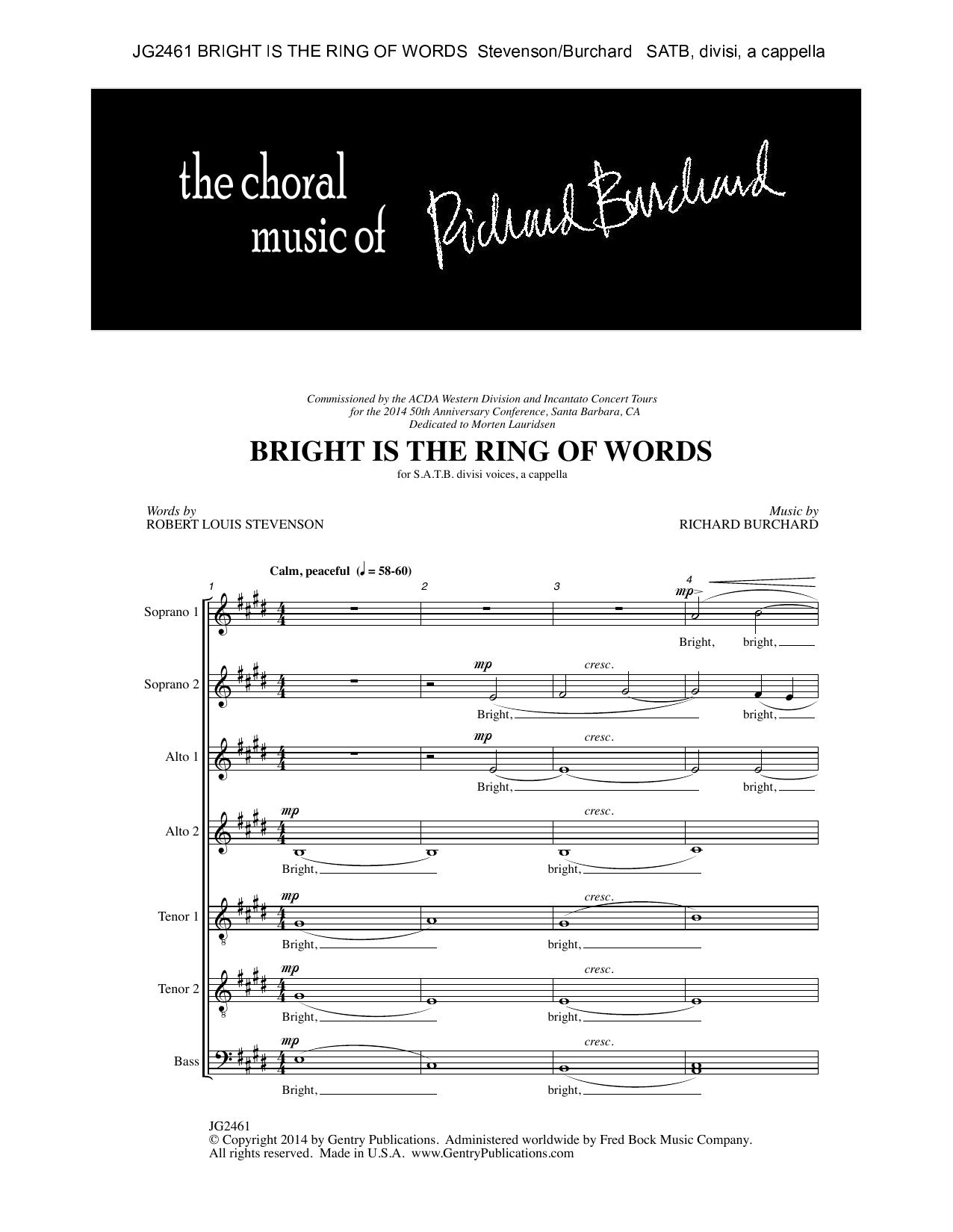 Download Richard Burchard Bright Is the Ring of Words Sheet Music