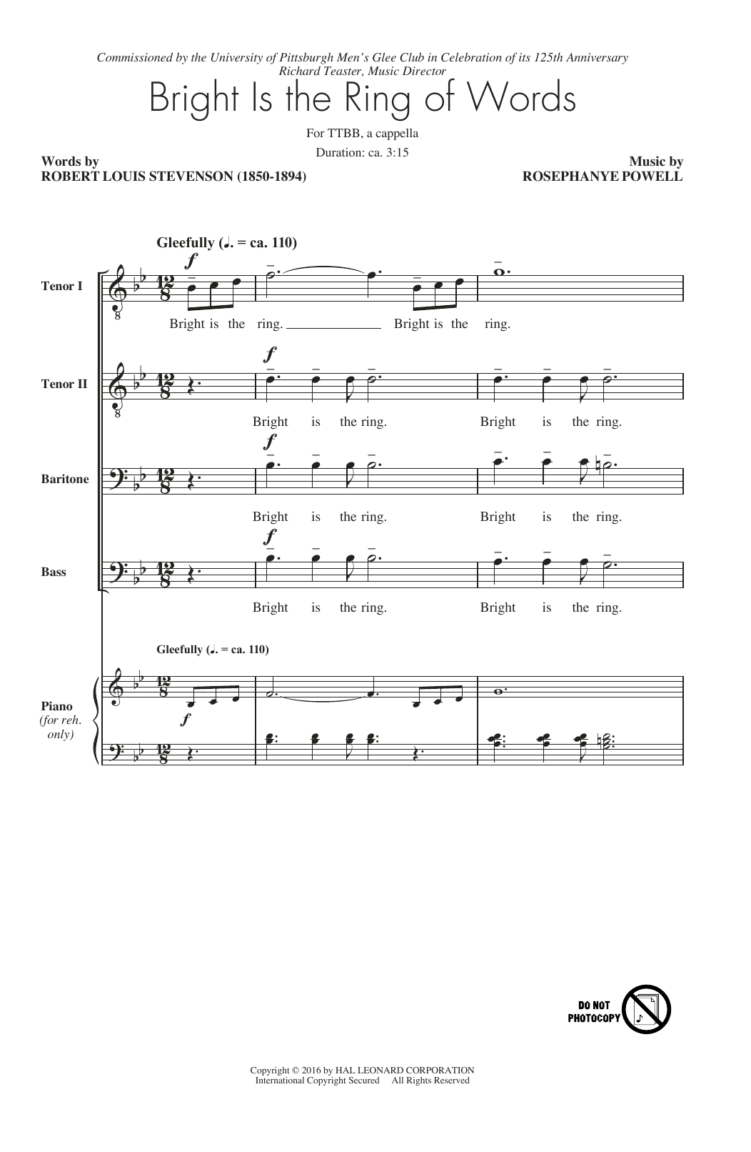 Download Rosephanye Powell Bright Is The Ring Of Words Sheet Music