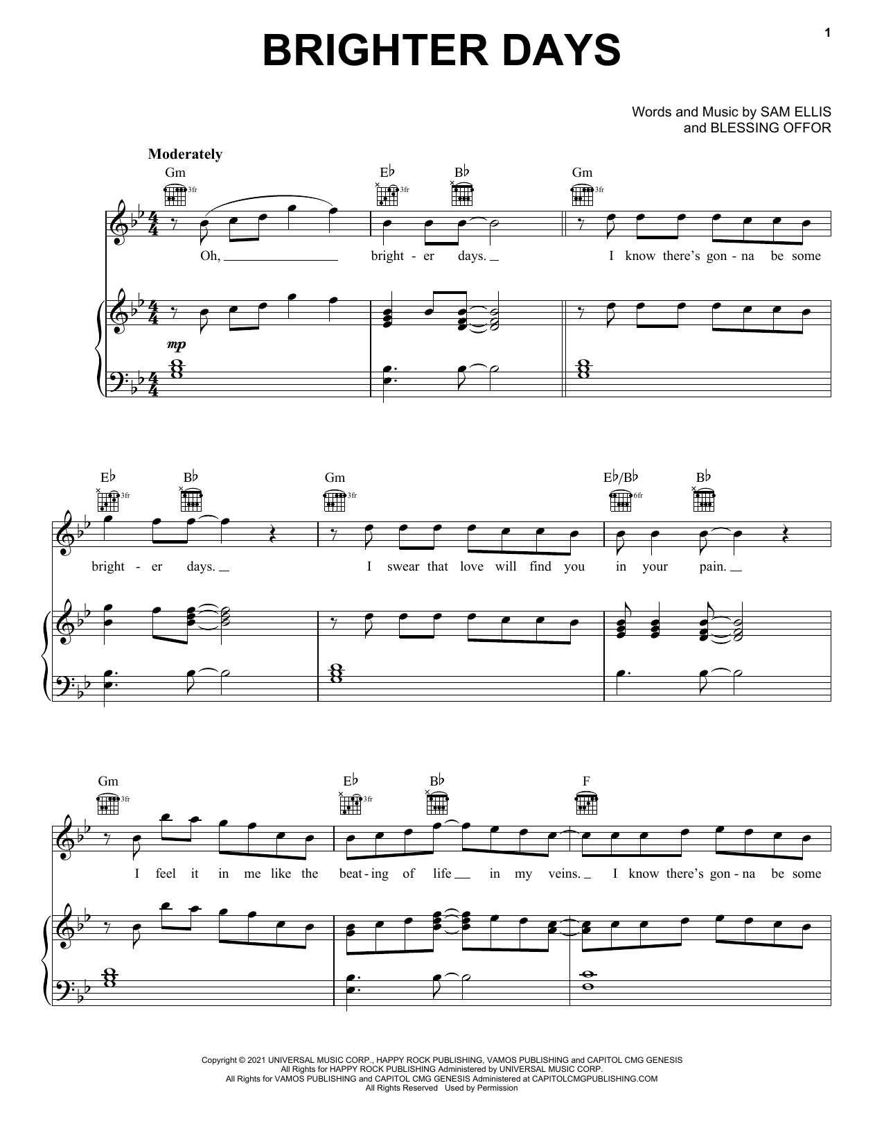 Download Blessing Offor Brighter Days Sheet Music
