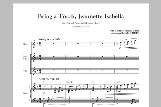 Download Traditional Carol Bring A Torch, Jeannette, Isabella (arr Sheet Music