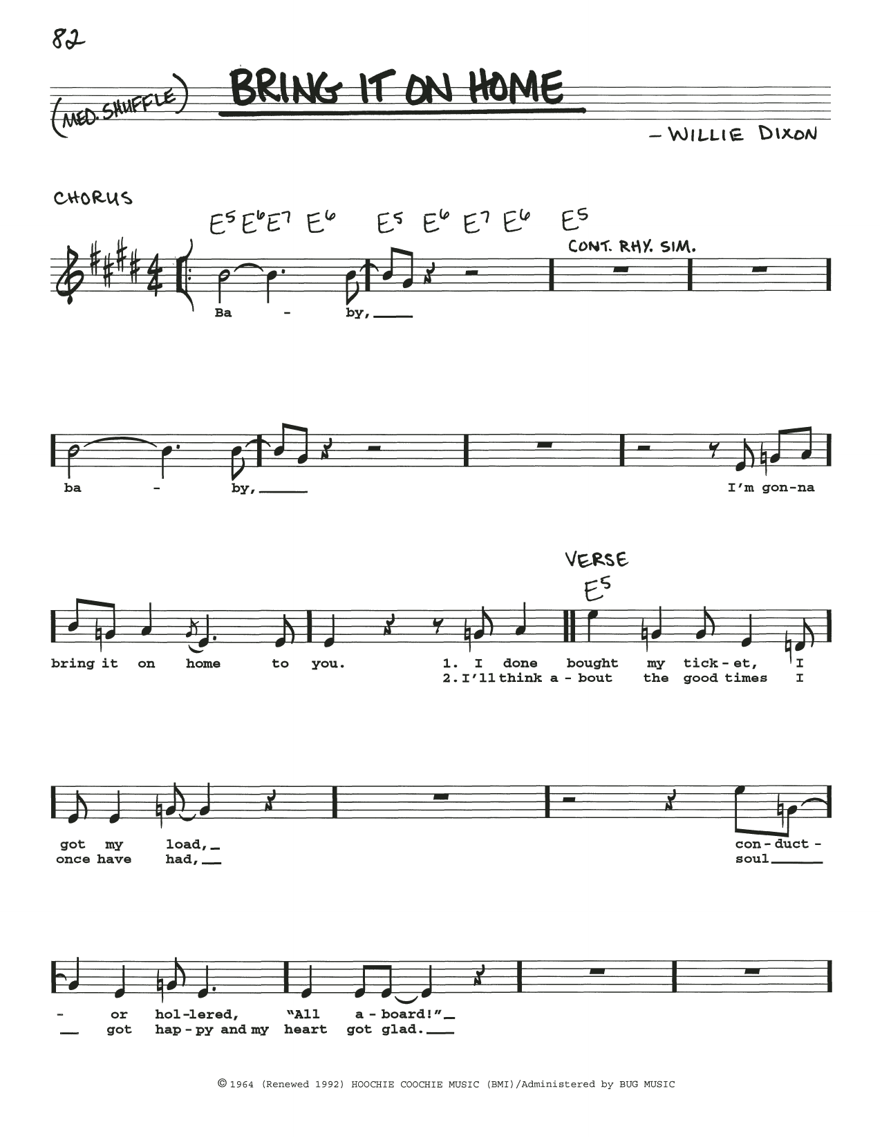 Download Sonny Boy Williamson Bring It On Home Sheet Music
