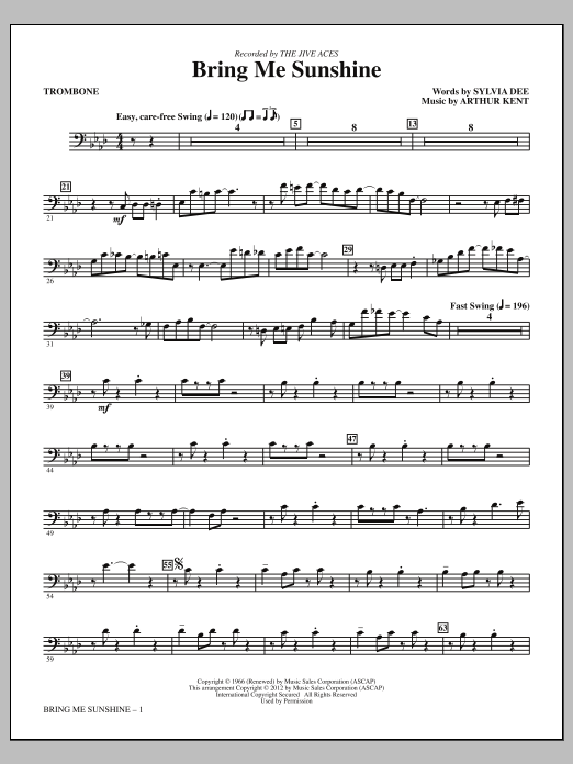 Download Kirby Shaw Bring Me Sunshine - Trombone Sheet Music