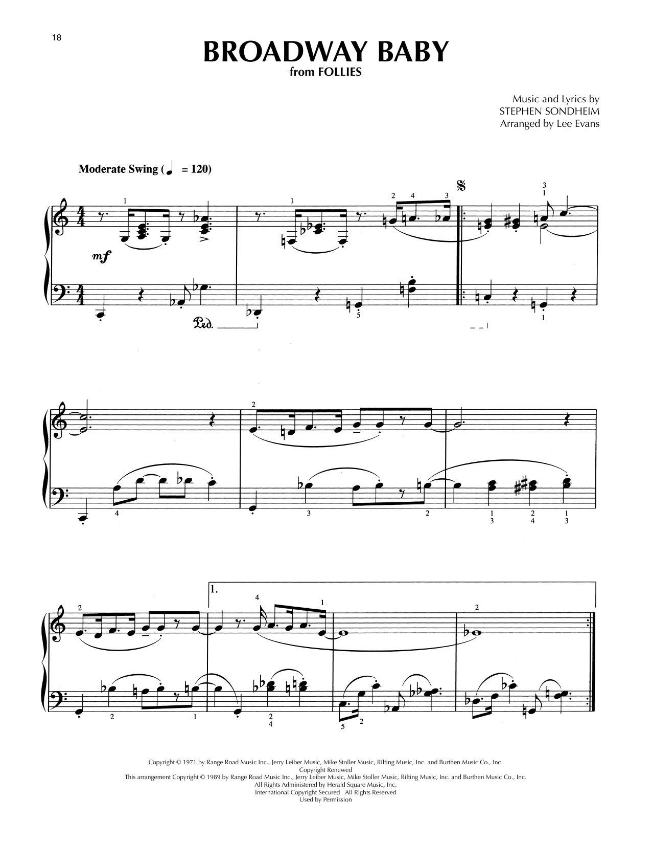 Download Stephen Sondheim Broadway Baby (from Follies) (arr. Lee Sheet Music