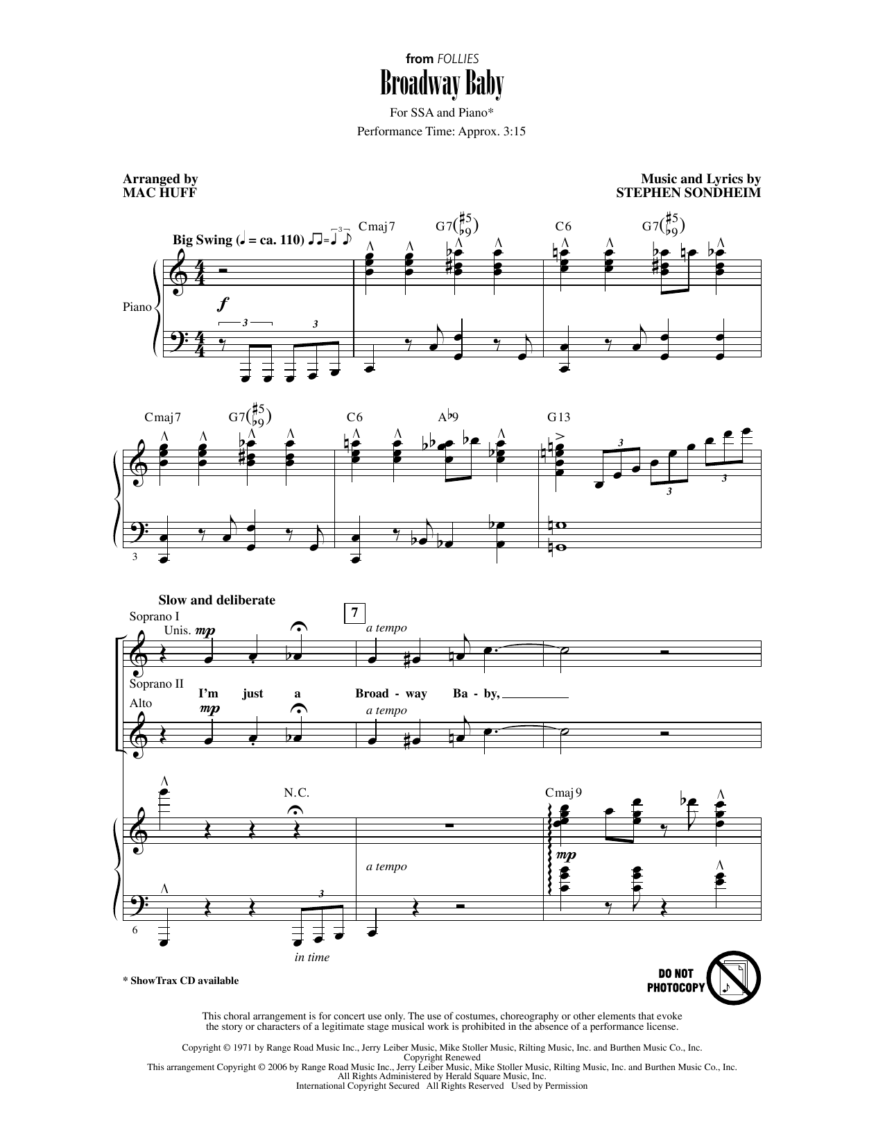 Download Stephen Sondheim Broadway Baby (from Follies) (arr. Mac Sheet Music