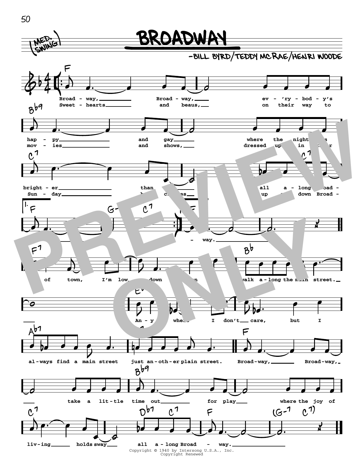 Download Count Basie Broadway (High Voice) Sheet Music