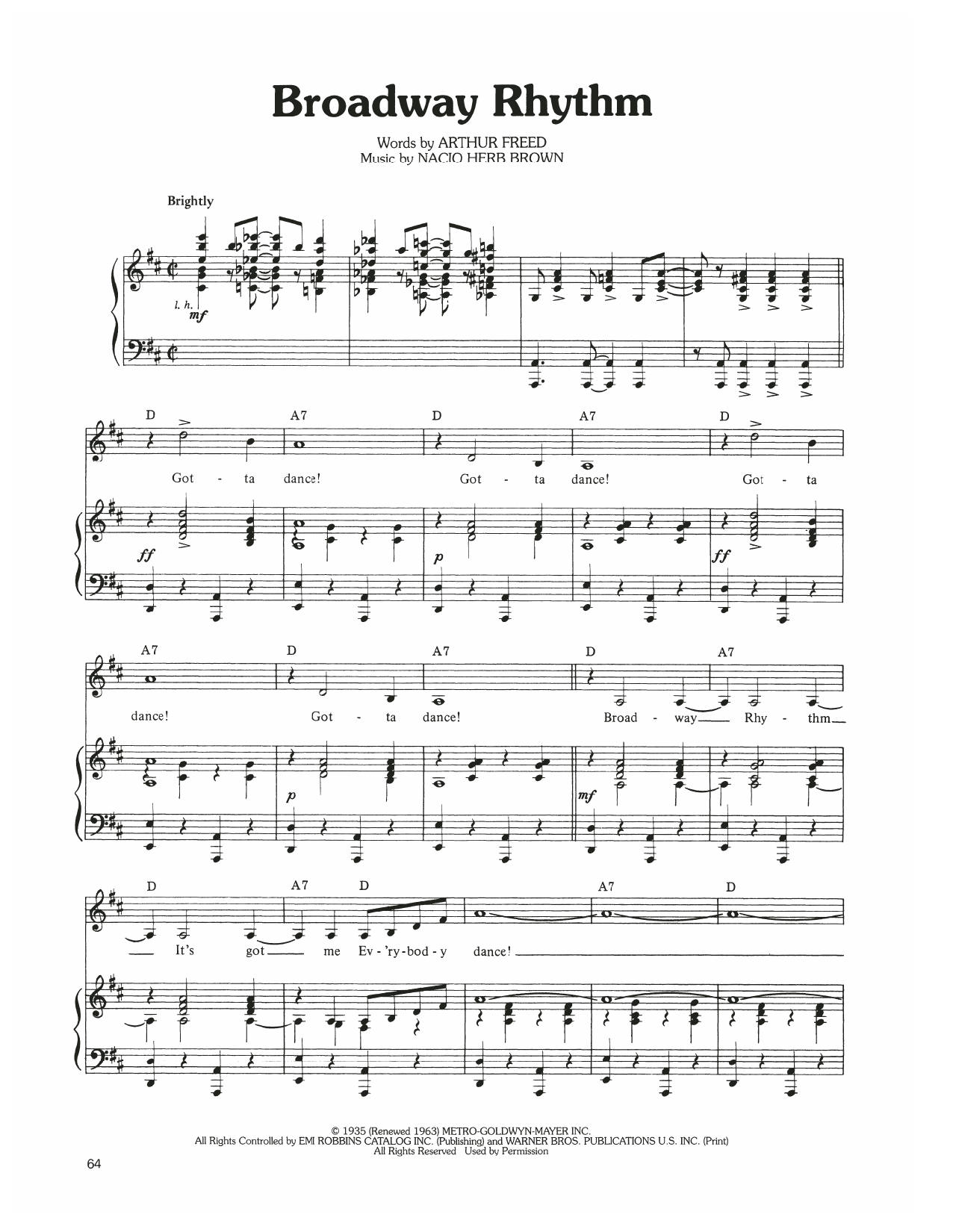 Download Judy Garland Broadway Rhythm Sheet Music