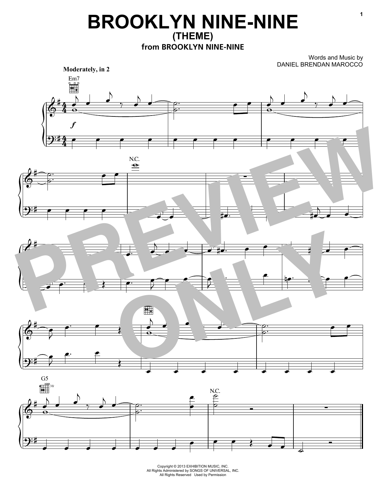 Download Stuart Petty Brooklyn Nine-Nine (Theme) Sheet Music