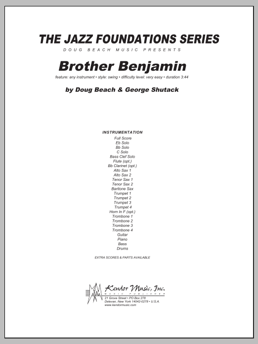 Download Doug Beach & George Shutack Brother Benjamin - Conductor Score (Ful Sheet Music