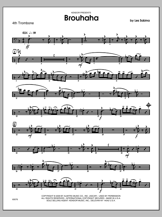 Download Les Sabina Brouhaha - 4th Trombone Sheet Music