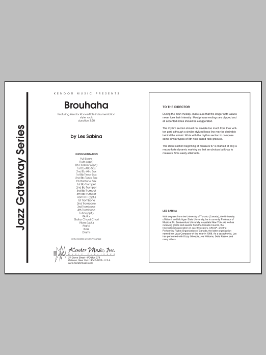 Download Les Sabina Brouhaha - Full Score Sheet Music