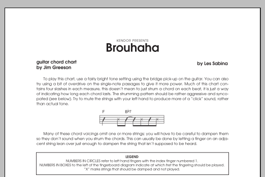 Download Les Sabina Brouhaha - Guitar/ Rhythm Sheet Music