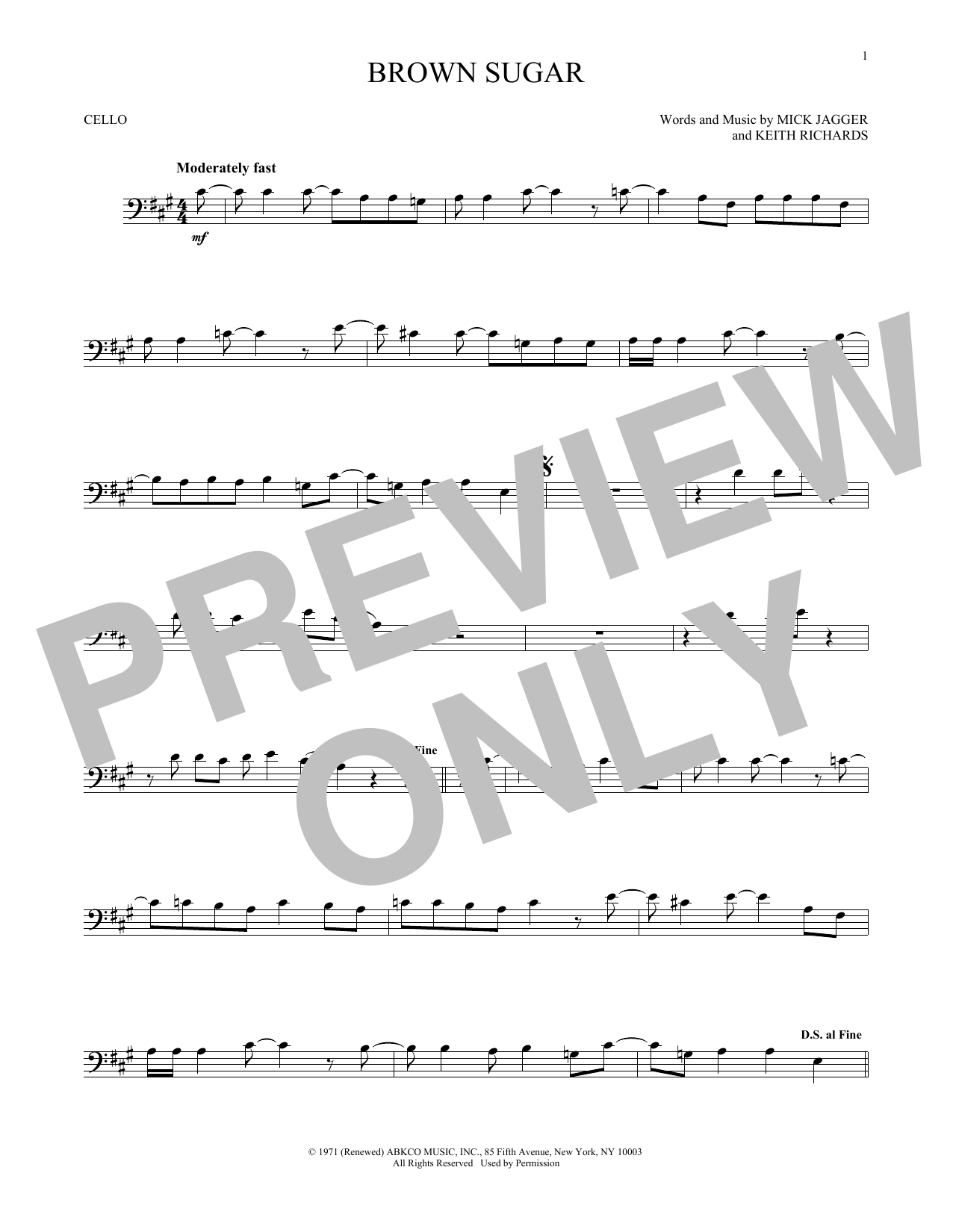 Download The Rolling Stones Brown Sugar Sheet Music