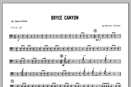Download Lefever Bryce Canyon - 1st snare drum Sheet Music