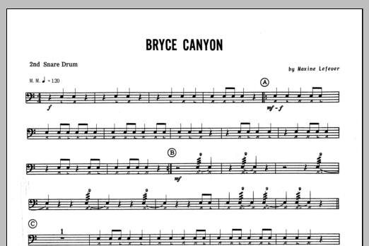 Download Lefever Bryce Canyon - 2nd snare drum Sheet Music