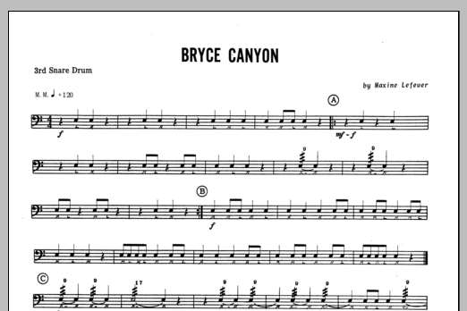 Download Lefever Bryce Canyon - 3rd snare drum Sheet Music