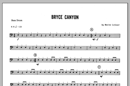 Download Lefever Bryce Canyon - Bass Drum Sheet Music