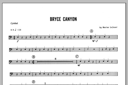 Download Lefever Bryce Canyon - Cymbal Sheet Music