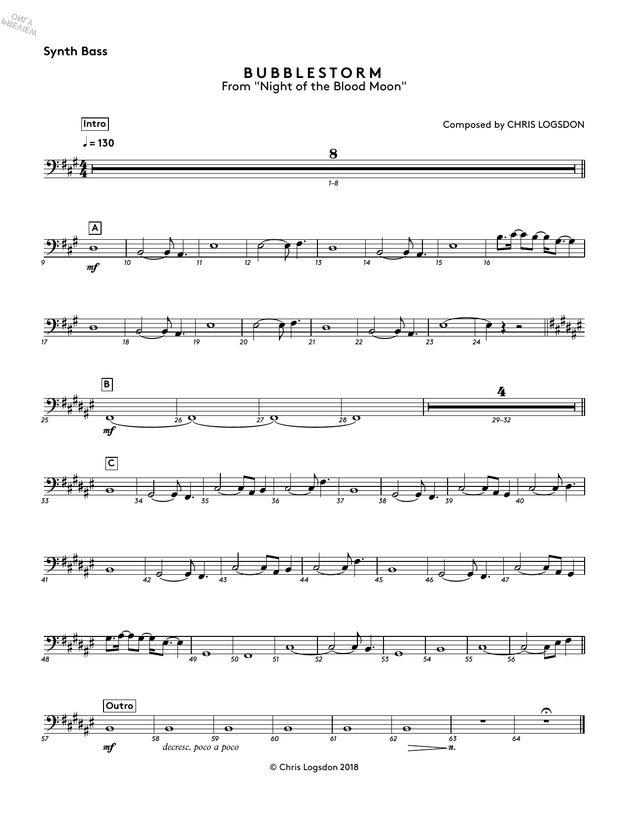 Download Chris Logsdon Bubblestorm (from Night of the Blood Mo Sheet Music