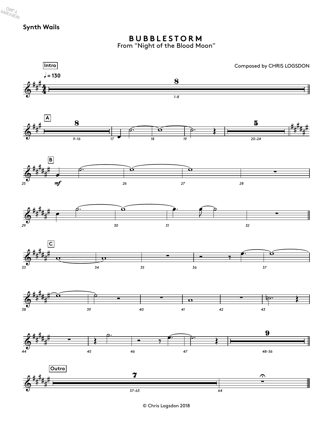 Download Chris Logsdon Bubblestorm (from Night of the Blood Mo Sheet Music