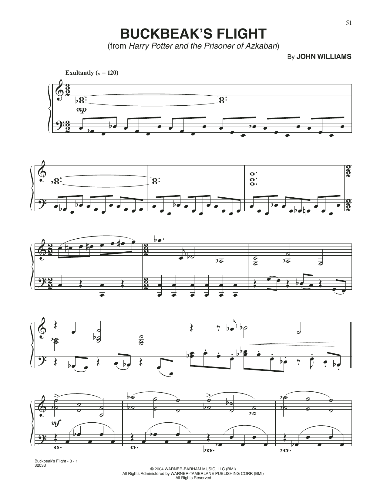 Download John Williams Buckbeak's Flight (from Harry Potter) Sheet Music