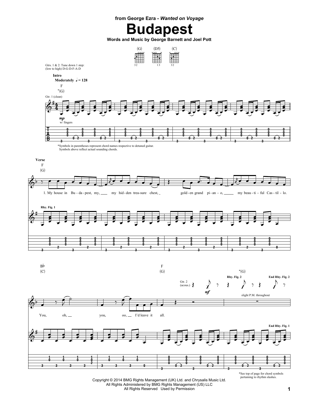 Download George Ezra Budapest Sheet Music