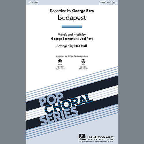 Download George Ezra Budapest (arr. Mac Huff) - Bass Sheet Music and Printable PDF Score for Choir Instrumental Pak