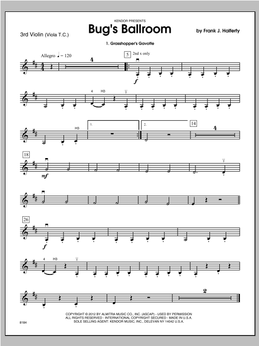 Download Halferty Bug's Ballroom - Violin 3 Sheet Music