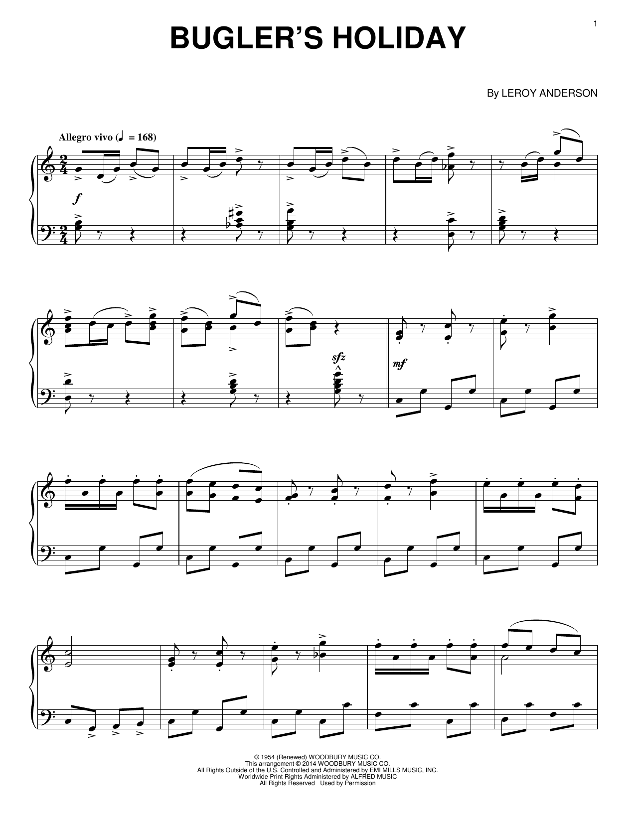 Download Leroy Anderson Bugler's Holiday Sheet Music