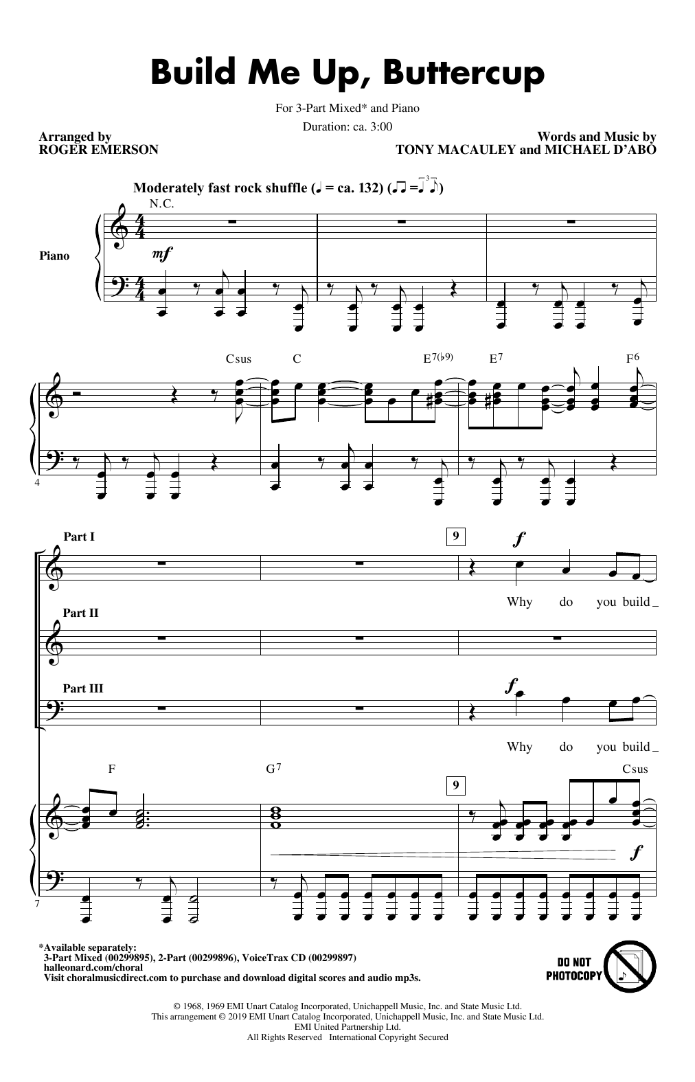 Download The Foundations Build Me Up, Buttercup (arr. Roger Emer Sheet Music