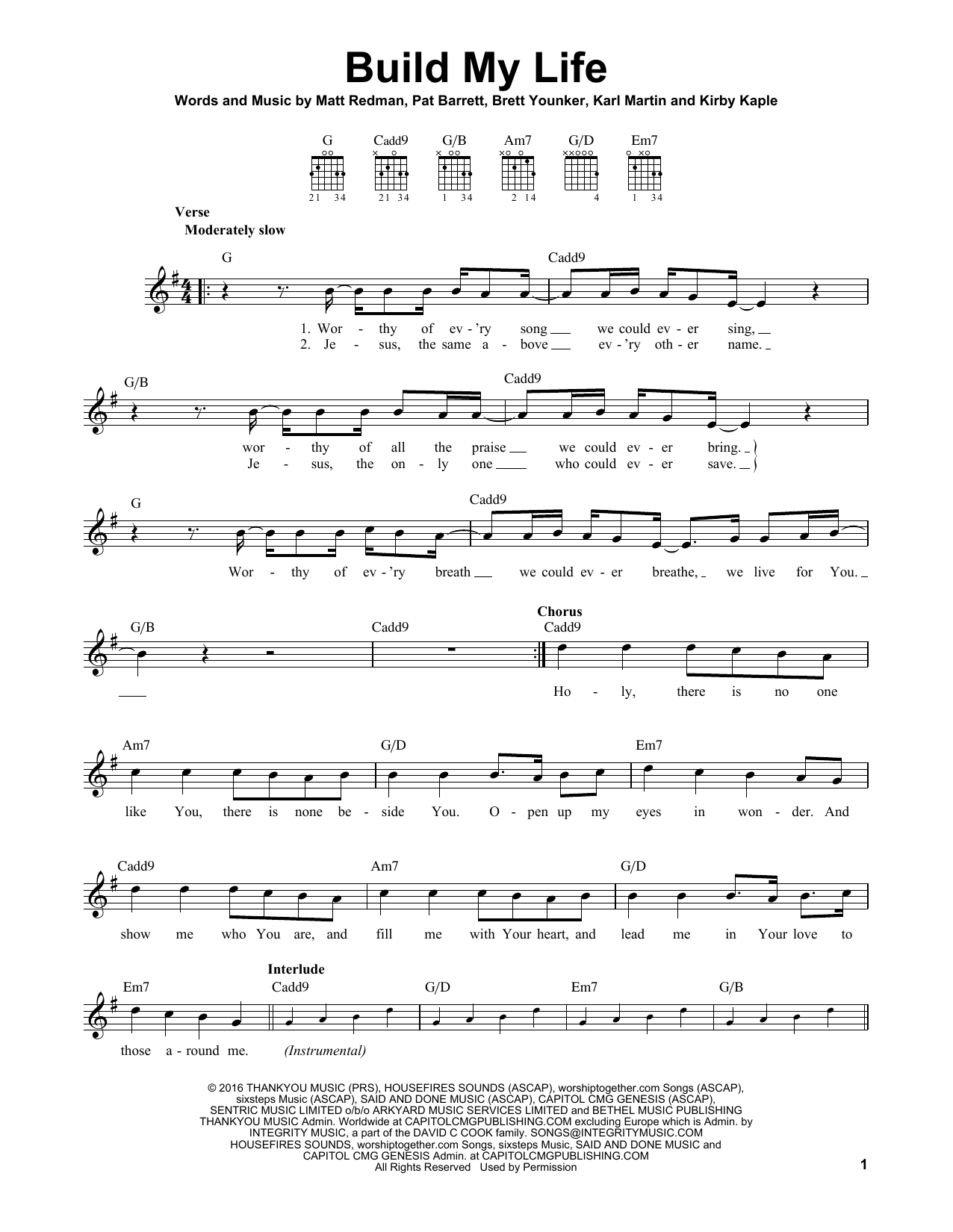 Download Housefires Build My Life Sheet Music