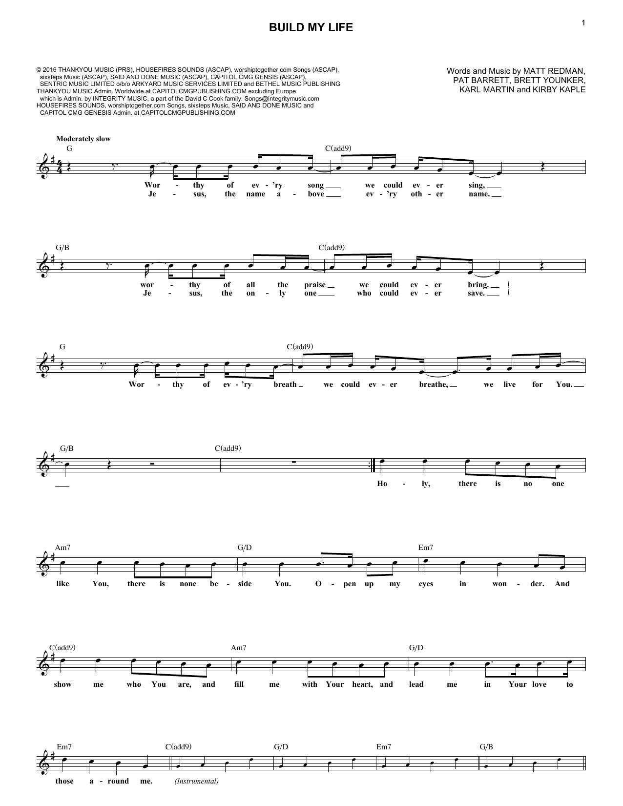Download Housefires Build My Life Sheet Music