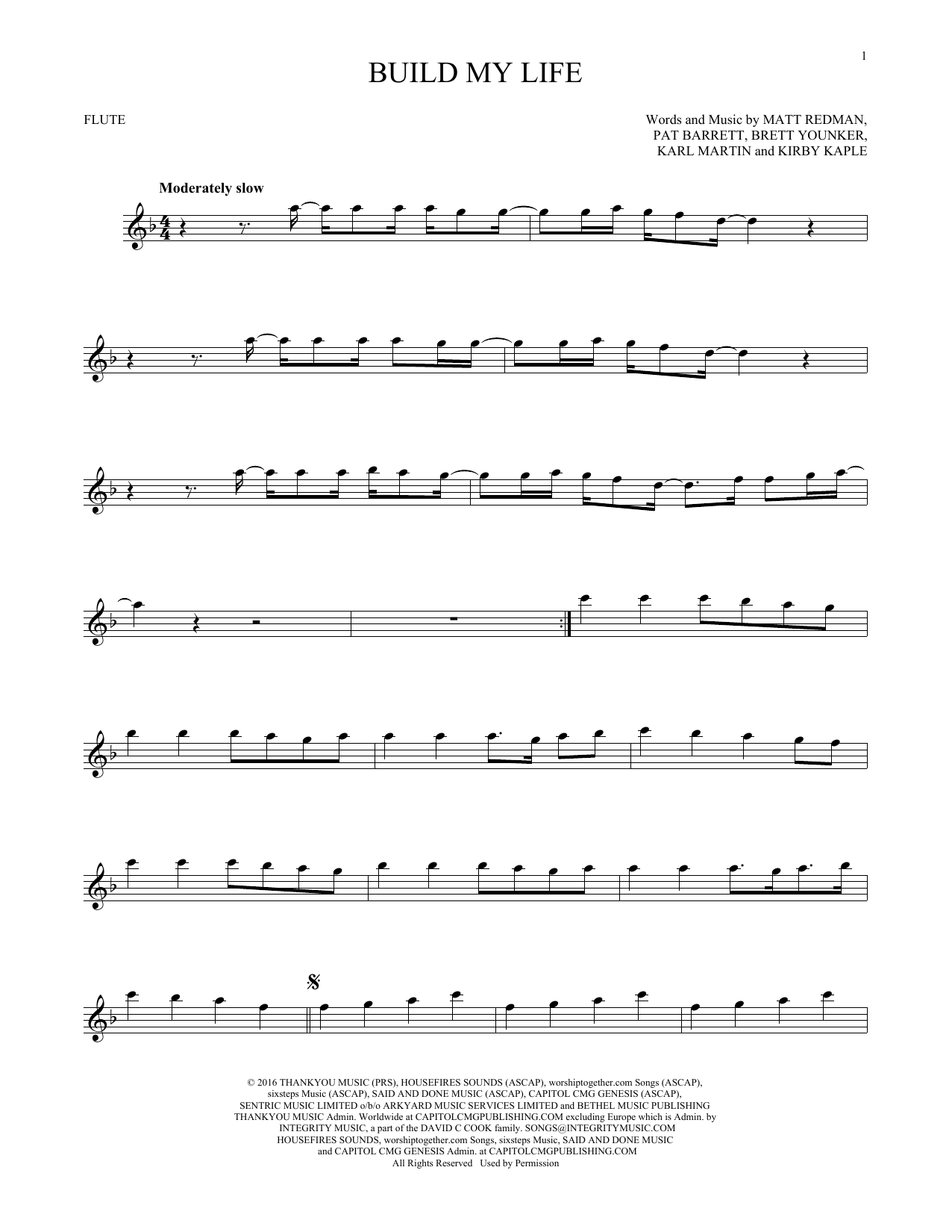 Pat Barrett Build My Life sheet music notes printable PDF score