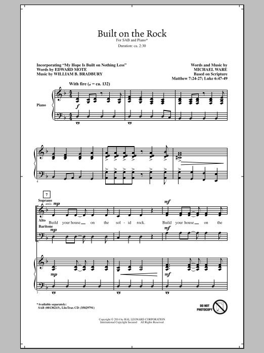 Download Michael Ware Built On The Rock Sheet Music