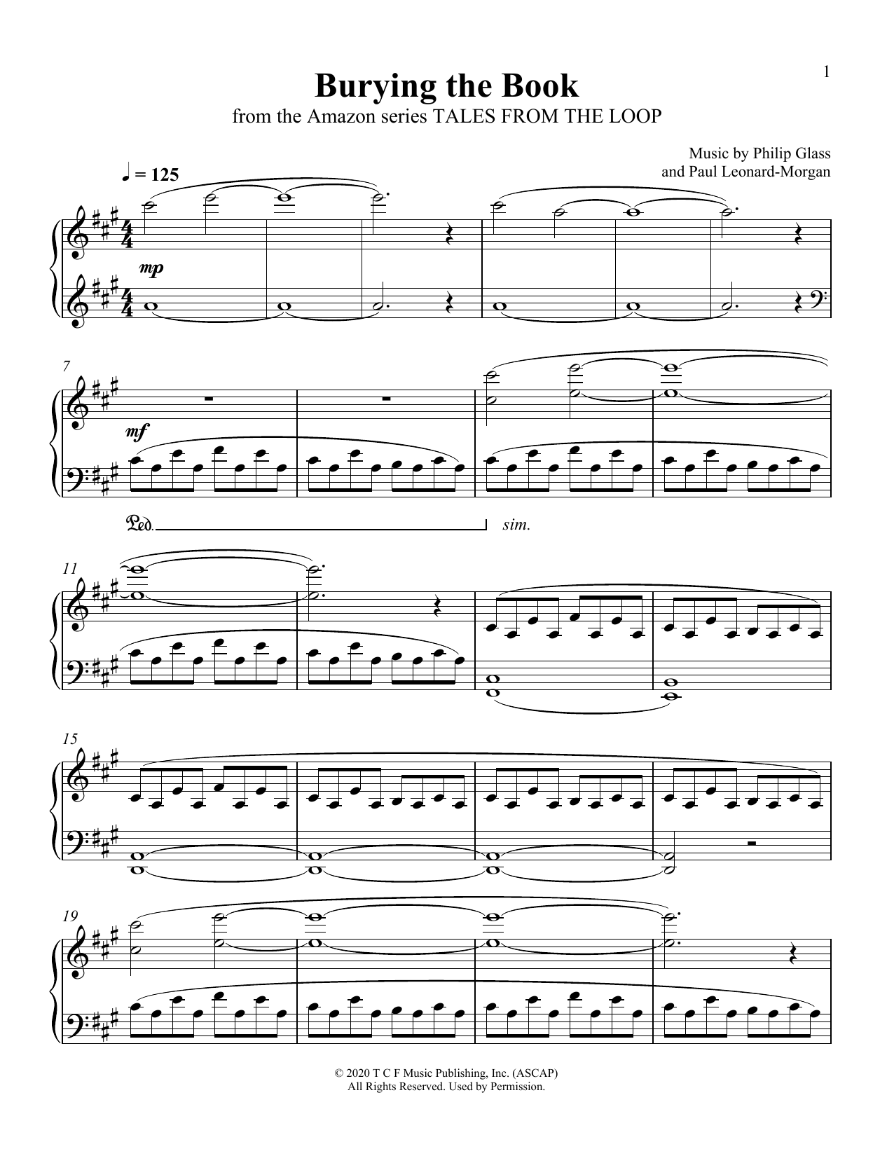 Download Philip Glass and Paul Leonard-Morgan Burying The Book (from Tales From The L Sheet Music
