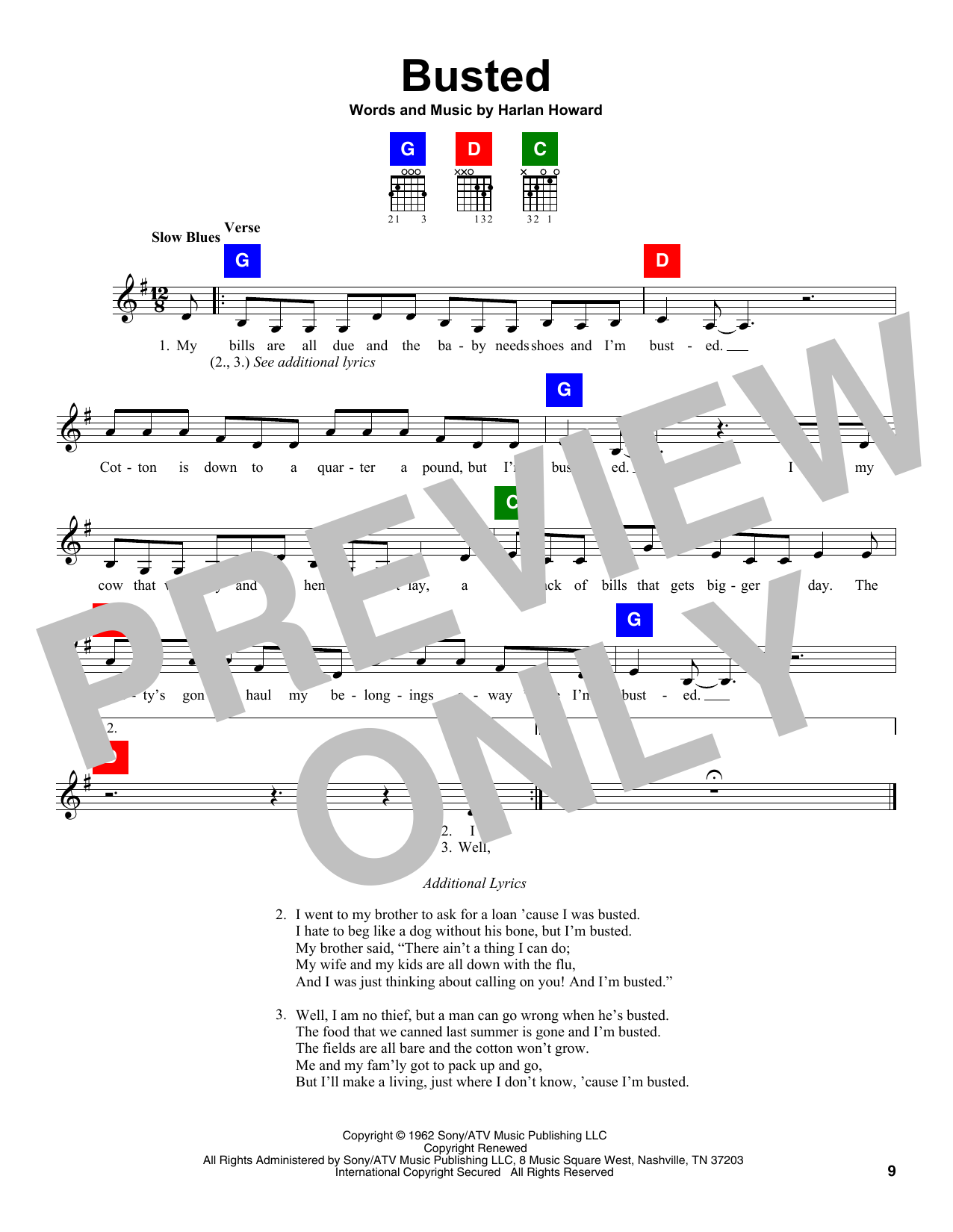 Download Johnny Cash Busted Sheet Music