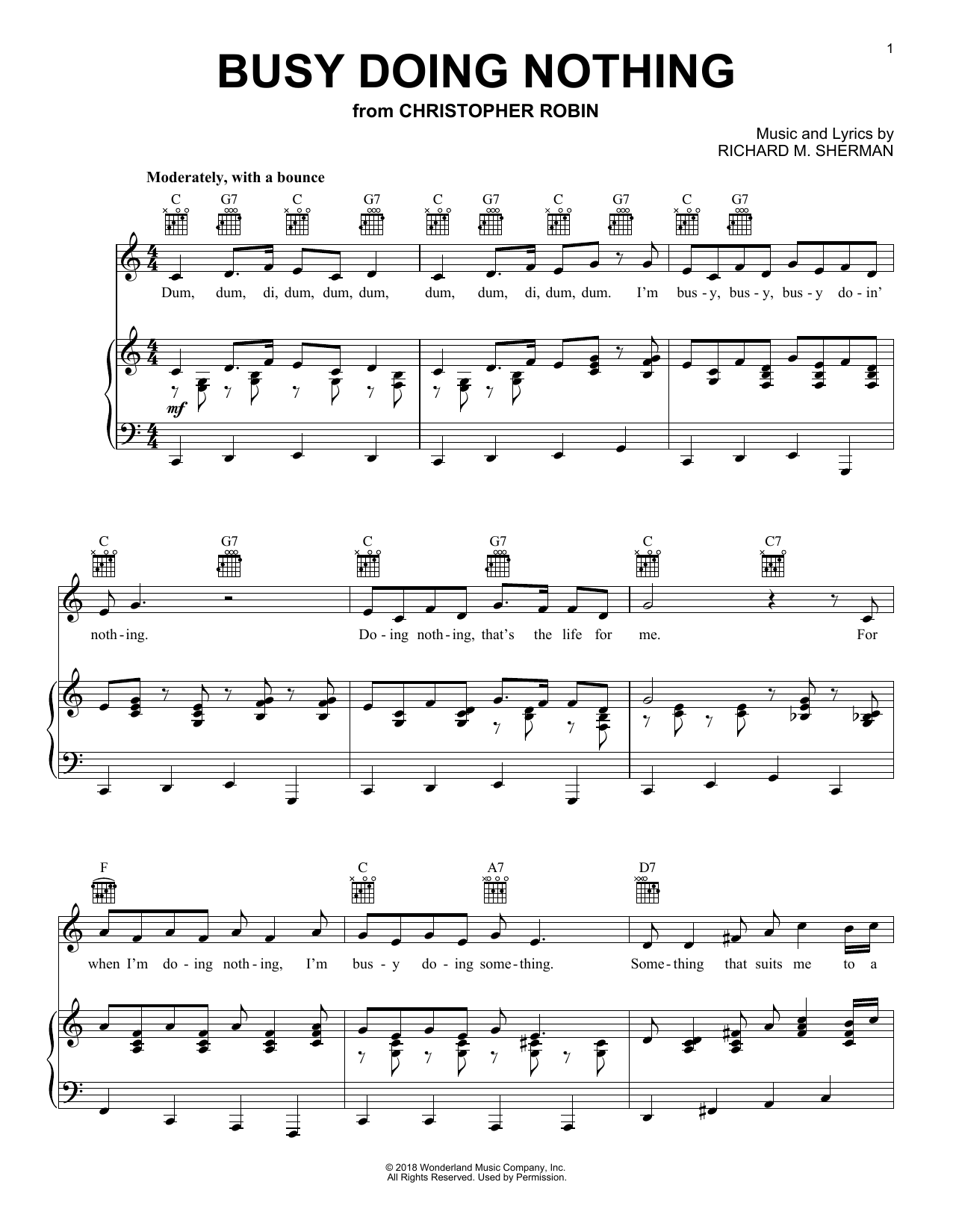 Download Geoff Zanelli & Jon Brion Busy Doing Nothing (from Christopher Ro Sheet Music