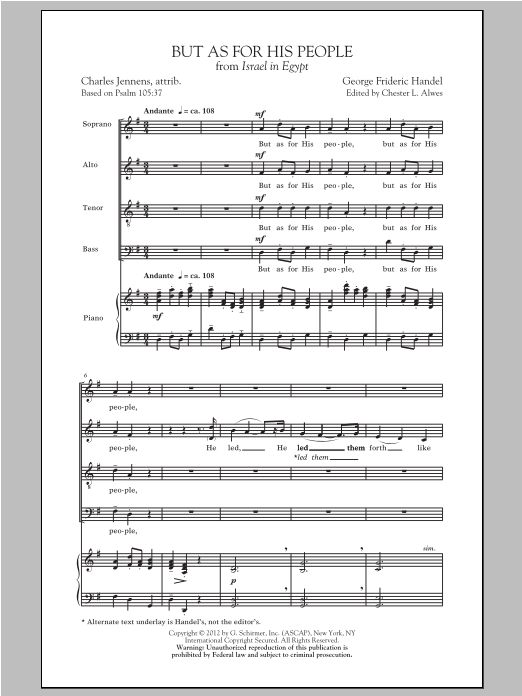 Download George Frideric Handel But As For His People Sheet Music