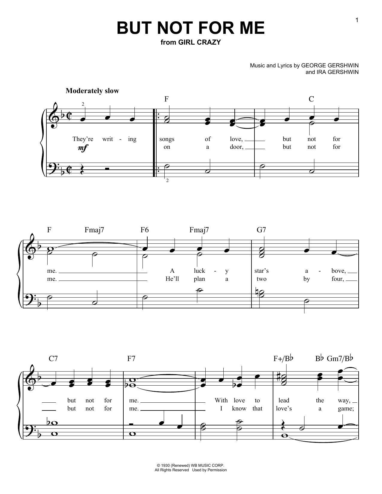 Download George Gershwin But Not For Me Sheet Music