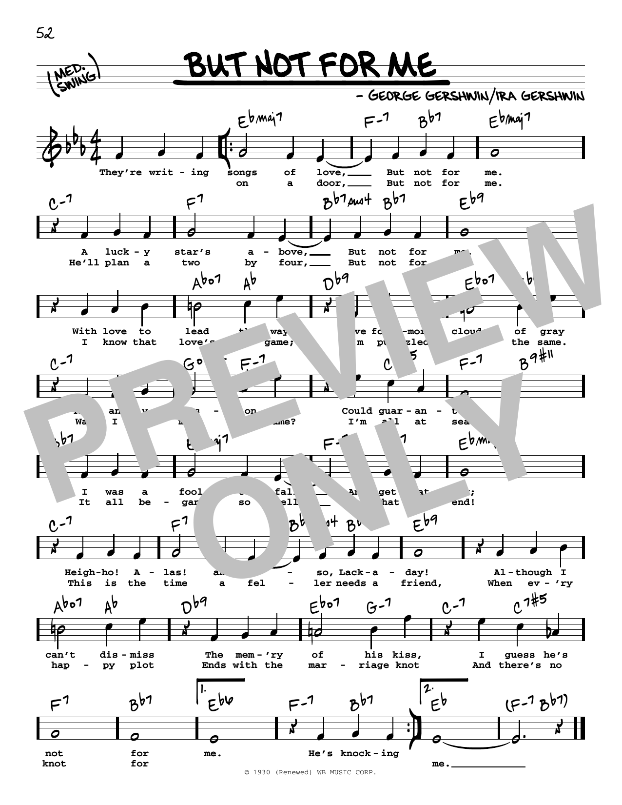 Download George Gershwin But Not For Me (High Voice) Sheet Music